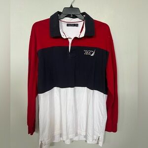 🔥NAUTICA ® Polo LONG SLEEVE 100% COTTON MEN'S SIZE TWO EXTRA LARGE/2XL/XXL